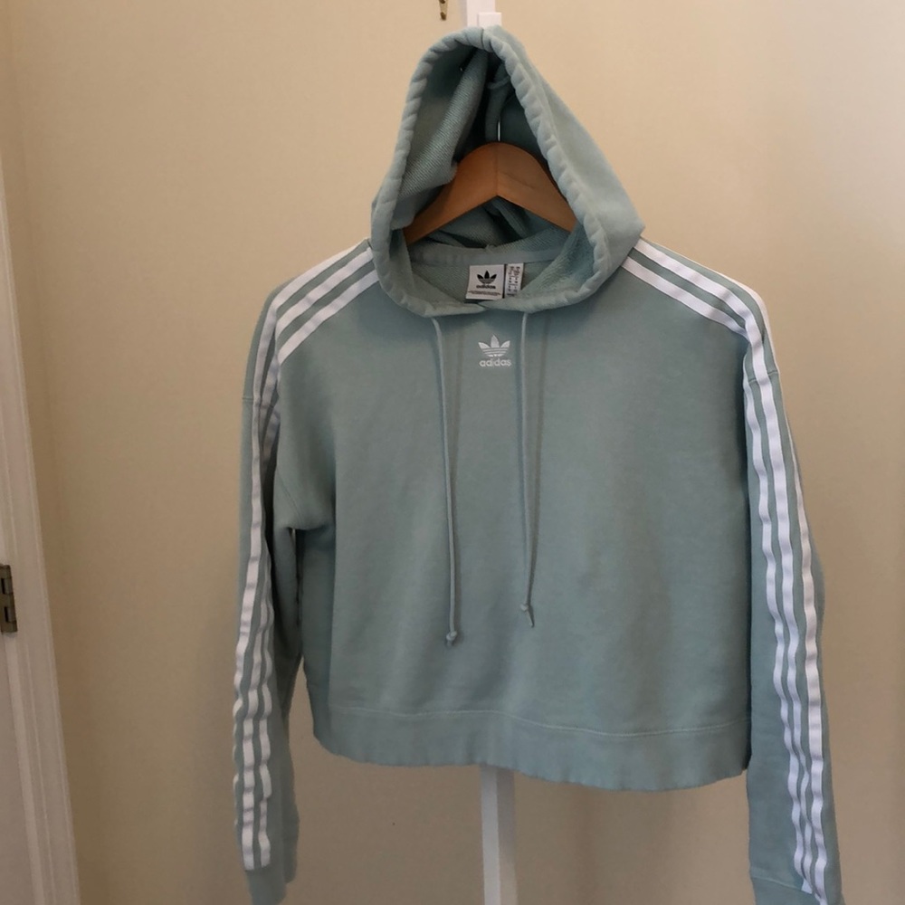 Adidas cropped hoodie sweater sweatshirt
